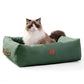 20In Dog Bed for Small Dogs & Cats - Washable Rectangle Cat Kitten Bed for Indoor Pets, Cozy Cute Puppy Bed with Non-Slip Bottom(Green, Small)