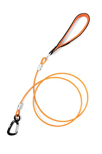 Mighty Paw Dog Leash - Anti Biting Pets Leashes - Chew Proof Metal Cable - Ideal for Large Dogs and Teething Puppies - Braided Cord with Padded