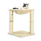 Basics Cat Condo Tower with Hammock Bed and Scratching Post,Easy to Assemble,Plush Hammock,Interactive Hanging Ball,Durable Sisal Scratch Posts for Indoor Cats, 15.8 x 15.8 x 19.7 Inches, Beige