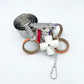 Durable Bird Parrots Pots and Bagel Toys, Pullable Stainless Steel Cup and Cardboard Ring Toys for s Mini Macaws African Greys Cockatoos Eclectus