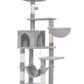 Hey-brother Cat Tree with Large Hammock, Multi-Level Cat Tower for Indoor Cats, Cat Condo with Sisal-Covered Scratching Posts and Top Perch, Light Gray MPJ050W