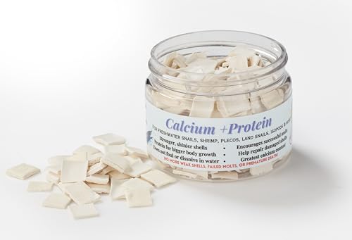 Calcium + Protein, for Strong Shells, Healthy Molts, 100% Natural, Does Not Dissolve in Water, Fast Sinking for Aquatic Shrimp, Snails, Plecos and More! Biologist Made in USA