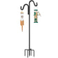 76" Double Hooks Heavy Duty Adjustable Bird Feeder Pole with Sturdy 5-Prong Base, Height Adjustable Shepherds Hook for Hanging Feeders, Plants, Solar Lanterns & Wind Chimes (2026 Upgrade)