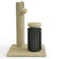 Basics Cat Scratcher - Indoor Classic Single Cat & Kittens Scratching Post with Brush, Small (16.5" H) - Beige