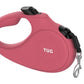 TUG Monochrome 360° Tangle-Free Retractable Dog Leash | 16 ft Strong Nylon Tape (Medium, Pink)