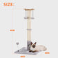 PAWSFANS Cat Scratching Post for Indoor Cats and Kittens,30inches Tall Sisal Scratch Posts with Four Hanging Ball Toys and Reinforce The Stable Base Gray