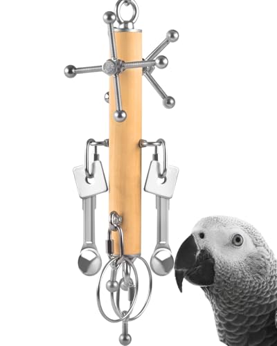 KATUMO Bird Toys, Parrot Pull Spoons, Spinning Toys for Small to Large Parrots