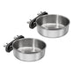 2 Pcs Small Bird Feeding Dish Cups,Parrot Food Bowl Cage with Clamp Holder Stainless Steel,Birdcage Coop Water Feeder for Cockatiel Parakeet Macaw Finches Lovebirds Small Animals (2 Pack, Small)