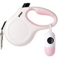 Fida Retractable Dog Leash for Small Breed up to 26 lbs, 16 ft Pet Walking Leash with Dispenser and Poop Bags, Anti-Slip Handle, Reflective Strong