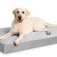Orthopedic XL Dog Beds Large Sized Dog Waterproof Bed with Removable Washable Cover and Non-Slip Bottom, Quilting Pet Mattress for Crate, 41x27 Inch, Light Gray