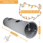 Cat Tunnel for Indoor Cats, 51×12 inch Foldable Big Cat Tunnel, Grey Suede Pet Tunnels with Two Peepholes and a Bubble Ball