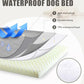 Orthopedic XL Dog Beds Large Sized Dog Waterproof Bed with Removable Washable Cover and Non-Slip Bottom, Quilting Pet Mattress for Crate, 41x27 Inch, Light Gray