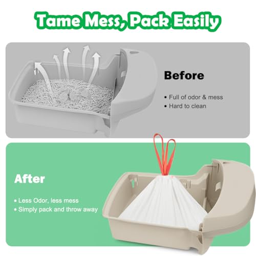 SZEE 120 Pack Automatic Waste Bags Compatible with Litter Box Robot 3/4 and Other Automatic Cat Litter Box, Waste Drawer Liners Bags Heavy Duty, Thick Self-cleaning Cat Litter Box Liners