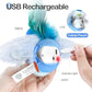 Migipaws Interactive Flapping Bird Cat Toys with Rod, clamp, Elastic String and Catnip, Automatic Chirping Toys for Indoor Cats to Chase, Hanging Feathers for Kitten to Self Play,Rechargeable(Blue)