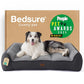Bedsure SupportMax XL Orthopedic Dog Beds Large Sized Dog - Extra Thick Supportive Dogs Couch with Waterproof Washable Cover, Extra Large Comfort Pet Sofa with Soft Sherpa & Nonskid Bottom, Grey, 42"