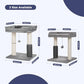 Cat Tree Tower for Large Cats Cat Scratching Post with 20x15.7”Wide Top Bed, Self Groomer, Thick Scratch Post [Dia=4.5”] and Danging Ball Great for Indoor Cats-Large Grey
