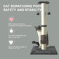 PEEKAB 32" Tall Cat Scratching Post Sisal Scratch Posts,with Hanging Ball and Self-Massage Brush Vertical Scratcher for Indoor Cats and Kittens Gray 32inches