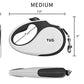 TUG 360° Tangle-Free Retractable Dog Leash | 16 ft Strong Nylon Tape | One-Handed Brake, Pause, Lock (Medium, White)