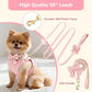 Small Dog Collar Harness and Leash Set, Dog Harness no Pull with Bowtie, Breathable Cotton Adjustable Pet Puppy Harness, Easy Walk Dog Harness