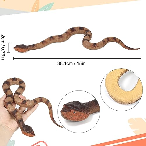 2Pcs Realistic Fake Snakes Toy Lifelike Rubber Rattlesnake Snake -to Keep Birds Away- Garden Plastic Scare Birds for Prank Stuff or Halloween Decorations Props