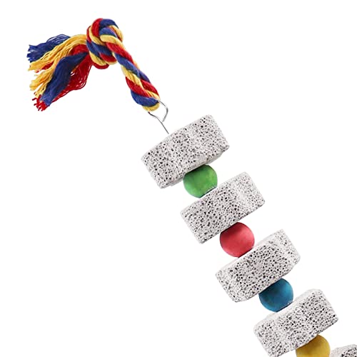 2 Pack Large Chicken Chewing Toy, Chick Beak Grinding Calcium Stone with Bells, Cage Accessories for Bird Parrot Cockatiel Parakeet Budgies Rat Hamster Rabbit Bunny African Grey Guinea Pig Chinchilla