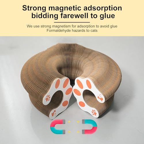 Kitty Curls Cat Toy,Magic Organ Cat Toy,Magic Organ Cat Scratcher Board,Foldable Recyclable Cat Accordion Toy for Indoor Cat Playing,Interactive Scratch Pad with Toy Ball(1 Pack)