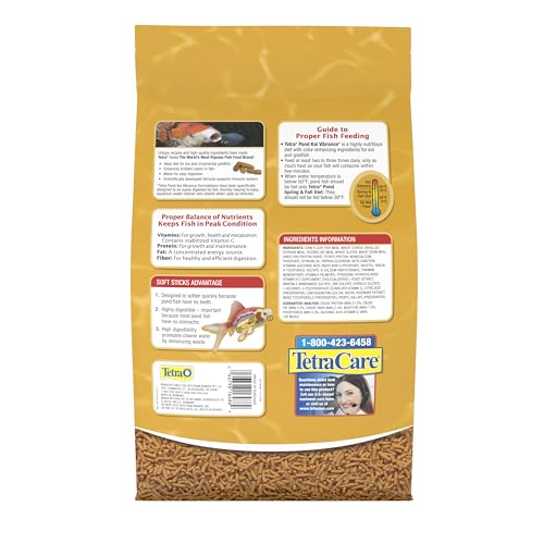 TetraPond Koi Vibrance, Soft Sticks, Easy to Digest Floating Pond Food, 5.18 lbs