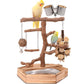 Natural Grape Wood Bird Parakeet Playground - Perch Stand for Parakeets, Cockatiels, and Small Birds Toys