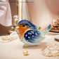 Robin Bird Jewelry Trinket Boxes Hinged Ring Box.Collectible Bird Figurines Home Decor Gifts for Women.Necklace Rings Earrings Organizer.