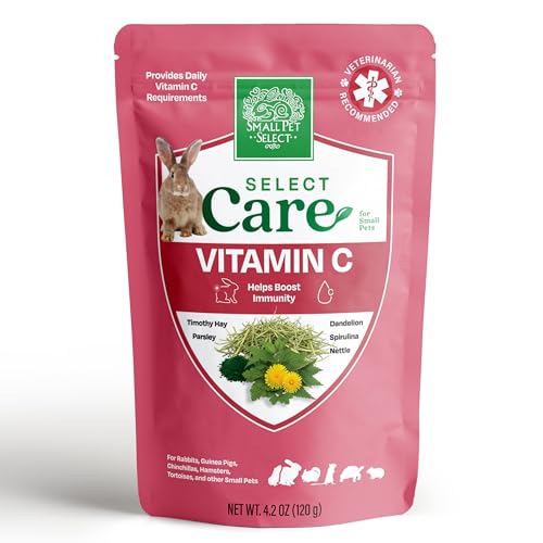 Small Pet Select - Select Care Vitamin C Support Supplement, Natural High Fiber Timothy Hay Based Treats for Rabbits, Guinea Pigs, Hamsters, Other Small Animals, 4.2 oz