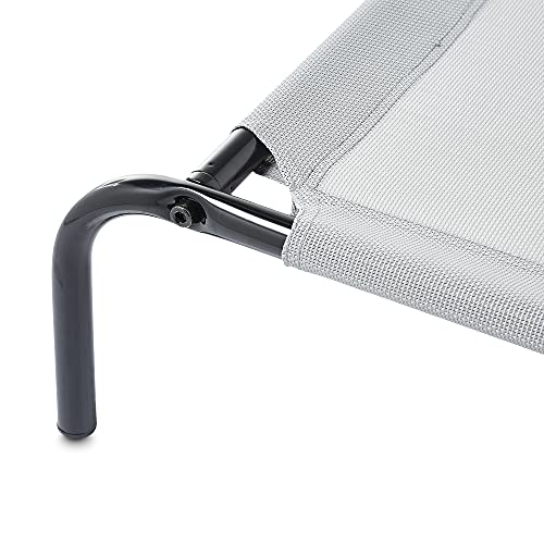 Basics Cooling Breathable Elevated Dog Bed with Metal Frame for Large Dogs, 51 x 31 x 8 Inch, Grey