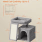 Feandrea Small Cat Tree, Cat Tower Condo, Scratching Ramp, Large Top Perch, Cave, 20.1 x 15.4 x 18.3 Inches, Dove Gray UPCT010GD02S