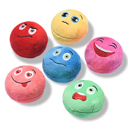 SCHITEC Squeaky Dog Toys, [6 Pack] Soft Stuffed Plush Balls with Squeakers, Interactive Fetch Play for Puppy Small Pets