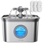 Stainless Steel Cat Water Fountain, 2.8L with 20dB Ultra-Quiet Pump- Ideal for Timid Pets, LED Water Level Window, Dishwasher Safe, 24/7 Circulation- Includes 3 Replacement Filters