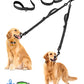 PetBonus Double Dog Leash, No Tangle Dual Leash, Reflective Walking Training Lead, 4 Comfortable Padded Handles for 2 Dogs with Collapsible Bowl and