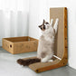Cat Scratcher, 26 inch L Shape Cat Scratching Pad for Indoor Cats, Durable Sustainable Cardboard Scratcher with Box, Recyclable Vertical Cat Scratch Pad to Protect Furniture, Large