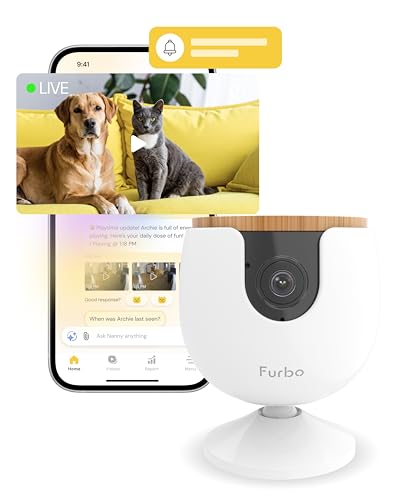 Furbo Mini Pet Camera [Subscription Required] Unlock Camera w/Paid Plan: Home Security with Dog & Cat Safety Alerts, 2-Way Audio, Mountable Smart Cam (Low Risk, 3mo Min. Cancel Anytime)