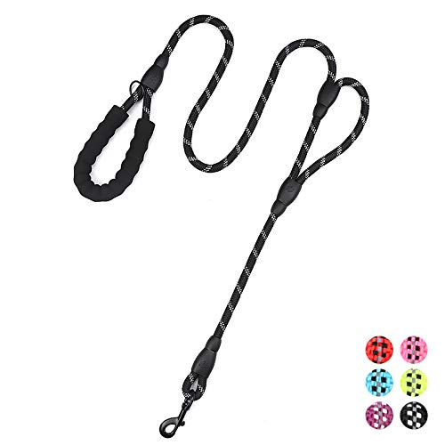Plutus Pet Rope Dog Leash 6ft Long,Traffic Padded Two Handle,Heavy Duty,Reflective Double Handles Lead for Control Safety Training,Leashes for Large
