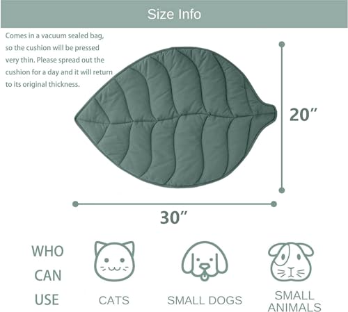 30 X 20 Inch Leaf Shaped Cotton Cat Bed Pad, Warming Cat Mat, Pet Warming Pad for Cats, Warmer Mat for Feral and Indoor Cats, 2025 Enlarged and Thickened Leaf Beds