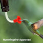 3-Pack Floral Hummingbird Feeder Replacement Parts – DIY Bottom Replacement Feeding Tubes with Red Flower Tip & Tapered Stopper – Fits Most Outdoor Glass Bird Feeders