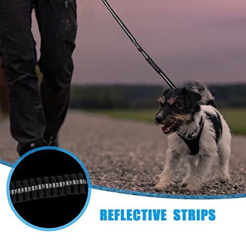 Raipult Tactical Dog Leash Heavy Duty, 4-6FT Shock Absorbing Bungee Leash with Quick Release Clip& 2 Handles, No Pull Waking Lead with Car Seatbelt