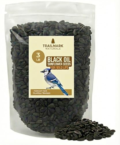 3 LB Black Oil Sunflower Seeds for Birds – Premium Wildlife & Bird Food – Grown in USA - Non-GMO - Black Oil Sunflower Seeds for Wild Birds and Backyard Feeders