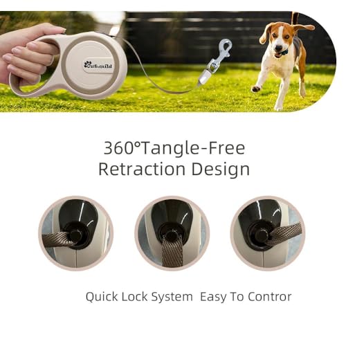 OUTnWILD Retractable Dog Leash - Tangle-Free 360° Design with Anti-Slip Handle | 16 ft Strong Nylon Tape | One Touch Quick-Lock Braking System | for