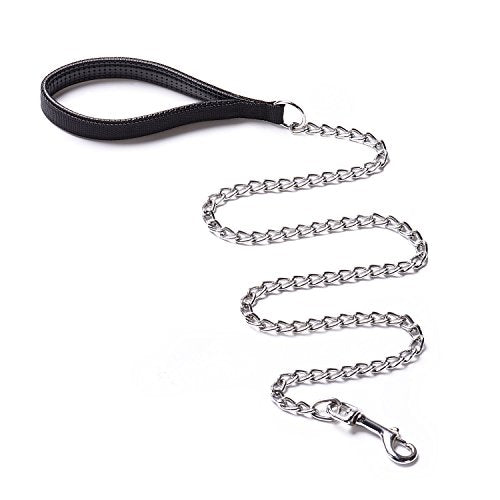 Heavy Duty Dog Leash,Metal Dog Chain Leash with Padded Handle for Large & Medium Size Dogs (6 ft. x 3.0 mm (25-120 lbs.))