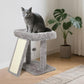 17.1-inch Small Cat Tree Tower with Scratching Post for Indoor Cats,Light Grey