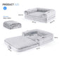 Human Dog Bed for Adult, 2 in 1 Foldable Giant Dog Bed for People Fits Pet Families, Egg Foam Supportive Mat, Waterproof Liner, Faux Fur Human Size Pet Bed with Blanket, 71"x43"x10", Grey