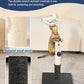 Happi N Pets Cat Scratching Post, Cat Scratcher for Indoor Cats, Sisal Scratching Post & Carpet Post in One, Stable Kitten Scratching Post with Replaceable Toy, Extra Free Toy, Smokey Gray