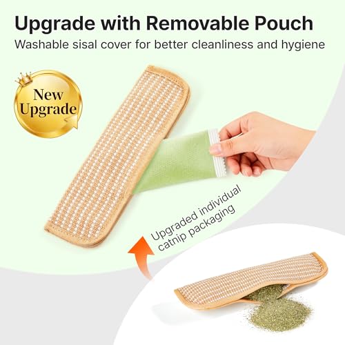 Potaroma Cat Toys Pack of 2 with 6000mg A+ Organic Catnip, Soft Sisal Material Indoor Kitten Scratching and Kicker Toys, Drives Bored Cats Crazy with Fun Interactive Chew