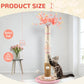 45'' Tall Cat Scratching Post,3.5Inch Diameter Sisal Rope Scratching Post for Indoor Cats Adults Kittens,Cat Scratcher with Interactive Ball Toys Self Groomer Brush for Large Cats (pink-45inch)