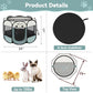 Siedihit Dog Cat Playpen, Puppy Pet Playpen Indoor for Small Dog Crate Tent Cage Outdoor, Portable Pop Up Dogs Enclosure Kennel with Carrying Case for Dogs/Cats/Rabbits(Grey, Small